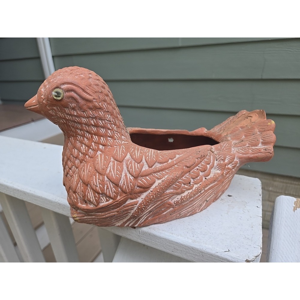 FTD Terra Cotta Clay Pottery Bird Dove 10" Planter by TELEFLORA 1985